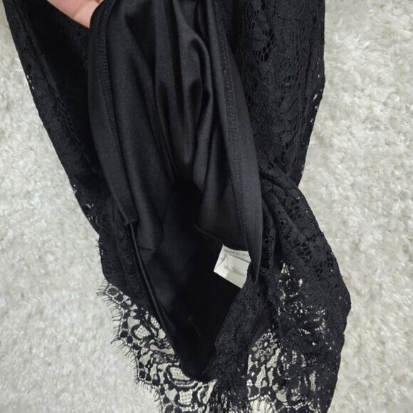 Whimsigoth Lace Mini Dress Black Flare Sleeve Fairycore Goth Womens - Picture 5 of 7